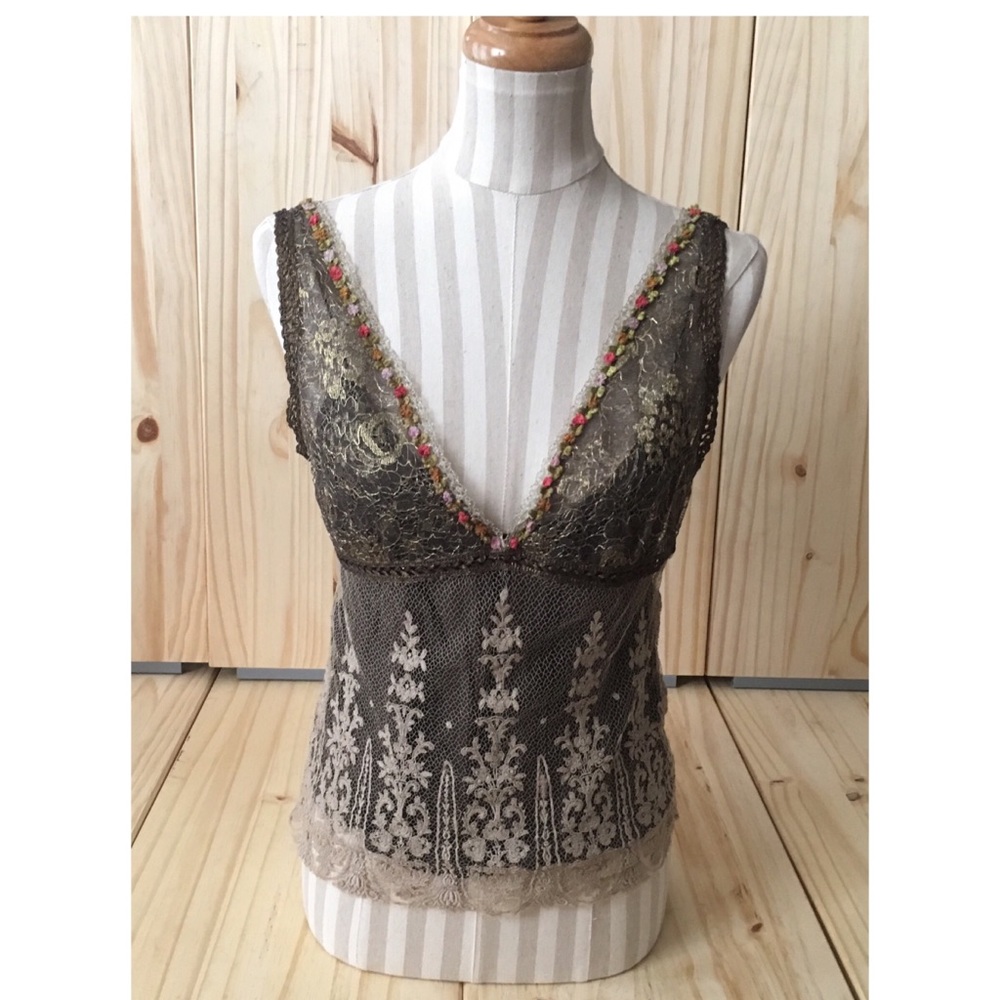 Ralph Lauren 2pc Silk Camisole and Lace Tank Top